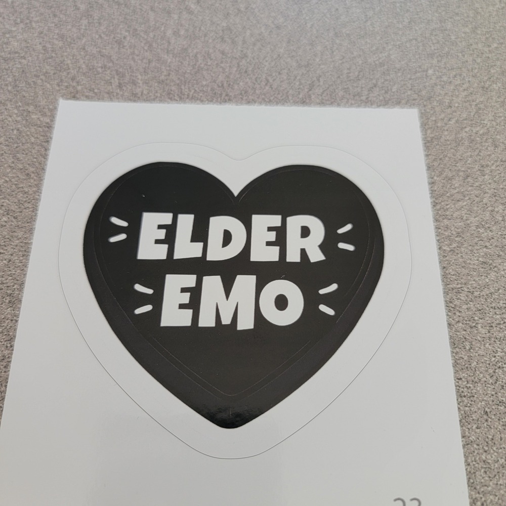 Elder Emo Sticker‎ Heart Shaped Funny Trendy Meme